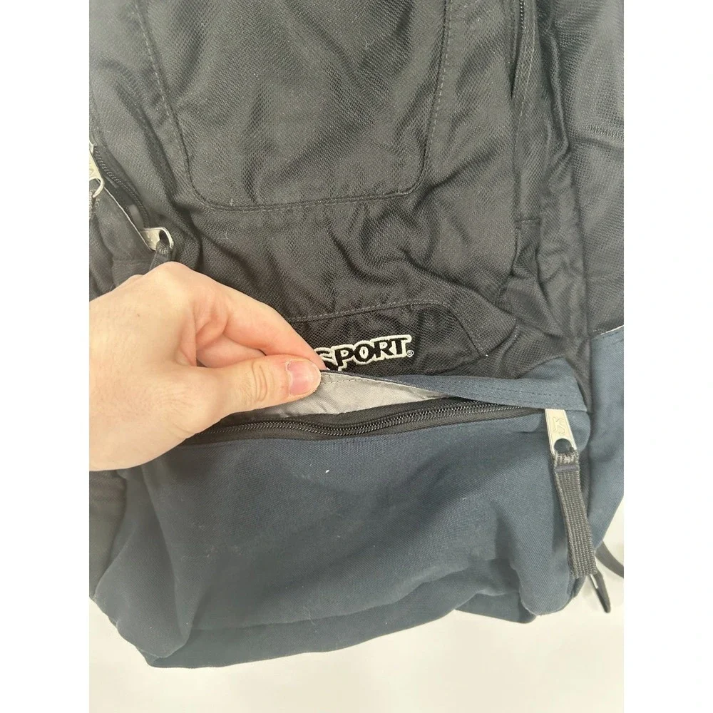 JanSport Cool Student Backpack Black Logo‎ Airlift Adjustable Shoulder Straps